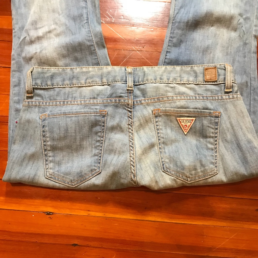 Guess wide leg acid wash jeans